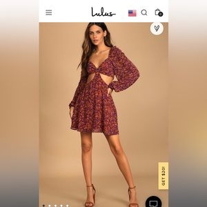 Lulu's Purple Long Sleeve Dress